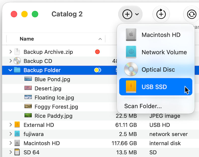 Simply select the mounted disk you want to scan.